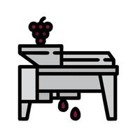 A machine with grapes on it and a table vector