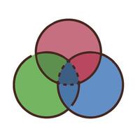 A venn diagram with three circles vector