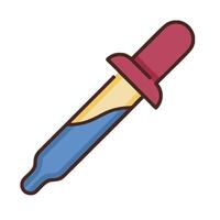 A syringe with a red cap on it vector