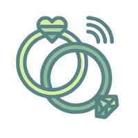 A ring with a heart and a diamond on it vector