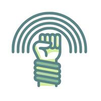 A fist with a rainbow in the middle vector