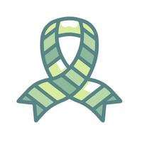 A green ribbon icon on a white background vector
