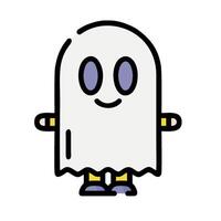 A cartoon ghost with a smile on its face vector