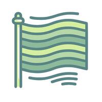 A green and white flag with a wave vector