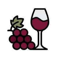 Wine glass and grapes icon illustration vector