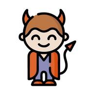 A cartoon devil with horns and a cape vector