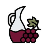 A jug of red wine and grapes on a white background vector