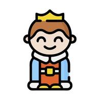 A cartoon character with a crown on his head vector