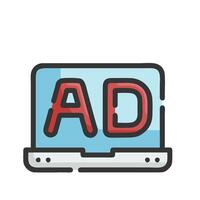 An ad for an ad on a laptop screen vector