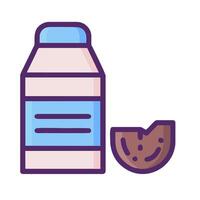 A bottle of milk and a cookie vector