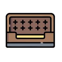 A brown box with a number of buttons on it vector