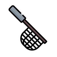 A fishing net with a handle on it vector