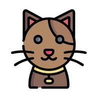 A cartoon cat with a collar on its head vector