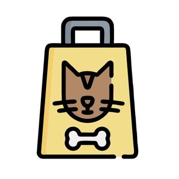 A cat in a bag with a bone in it vector