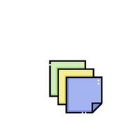 A stack of three papers with a square in the middle vector