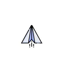 A paper airplane is flying in the air vector