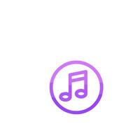 An iphone app icon with a purple music note vector