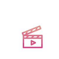 A movie clap icon on a white background vector