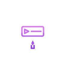 A purple and purple icon with a player vector
