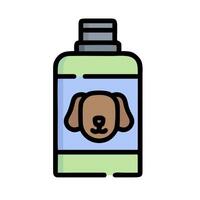 A bottle of dog shampoo with a brown dog face vector