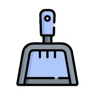 A blue and white broom with a handle vector