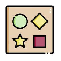 A square with four different shapes on it vector