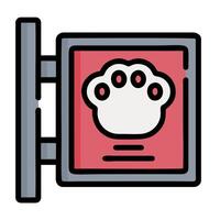 A paw print on a door with a red frame vector