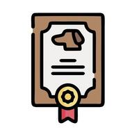 A certificate with a dog on it vector