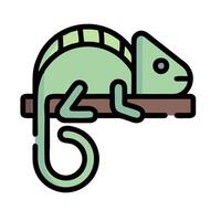 A chameleon sitting on a branch vector