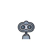 A robot is standing in front of a white background vector