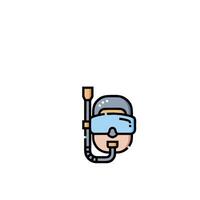 A cartoon character with a mask and a diving mask vector