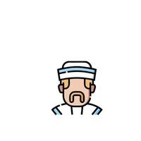 A man in a sailor hat with a beard vector