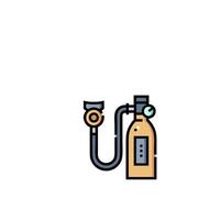 A gas bottle with a hose attached to it vector