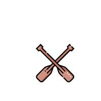 Two crossed oars icon on white background vector