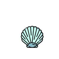 A cartoon shell on a white background vector