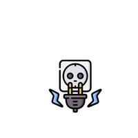 A skull with a plug in the middle of it vector