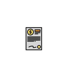 A document with a dollar sign on it vector