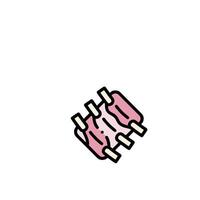 A pink and white ice cream bar with a stick vector