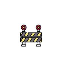 A barrier with two lights on top of it vector