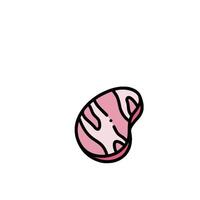 A pink and white egg with a pink stripe vector