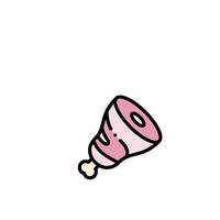 A pink chicken with a bone on it vector