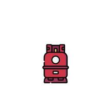 A red and black robot on a white background vector