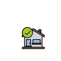A house with a check mark on it vector