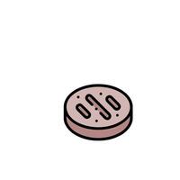 A hamburger is shown in a line drawing vector