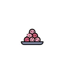 A plate with a bunch of pink balls on it vector