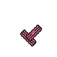 A bacon slice is shown on a white background vector