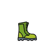 A green boot with a green sole on it vector