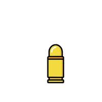 A bullet on a white background with a yellow cap vector