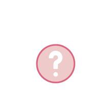 A pink circle with a question mark on it vector