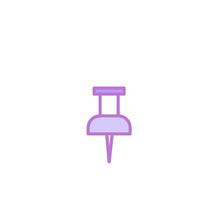 A purple pin with a small handle on it vector